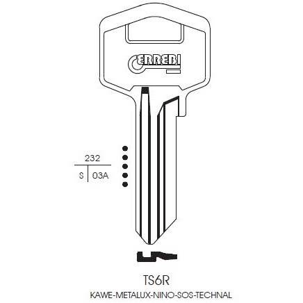 Key Tesa TS6R Errebi