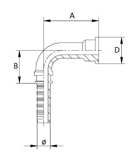 SAE flange fitting 90 ° 6000