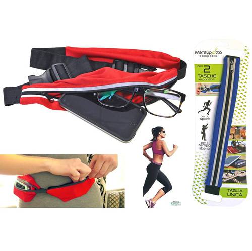 Marsupiotto Cintura Compatto Espandibile 2 Tasche