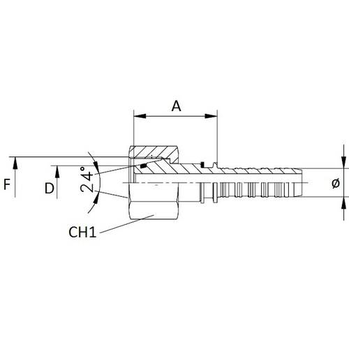 Threaded metric fitting DIN 24 ° female