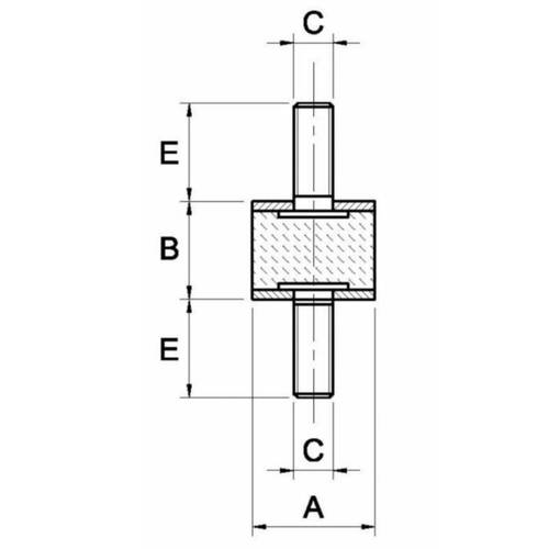 Cylindrical anti-vibration foot M / M
