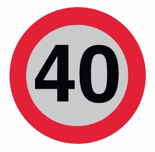 Segnale di Velocità Adesivo 40 km/h Omologato