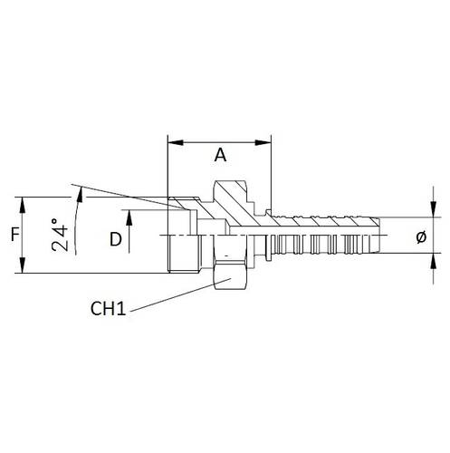 Metric Threaded Connection DIN 24 ° Male