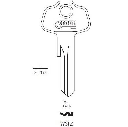 Chiave West Lock WST2 sister